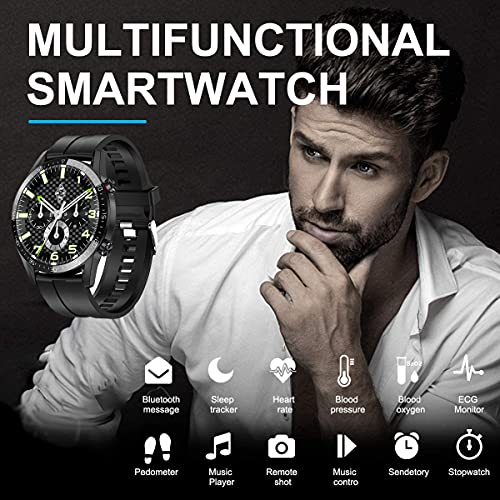 ANMI Smartwatch Relojes Inteligentes Hombre,Reloj Digital Caloría, 1.3 Pulgadas con Ritmo Cardíaco,Sueño, Control de Musica, Pulsera de Actividad Inteligente con iOS Android(Negro)