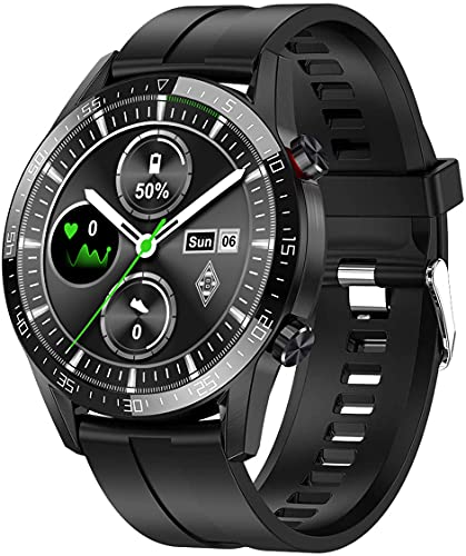 ANMI Smartwatch Relojes Inteligentes Hombre,Reloj Digital Caloría, 1.3 Pulgadas con Ritmo Cardíaco,Sueño, Control de Musica, Pulsera de Actividad Inteligente con iOS Android(Negro)