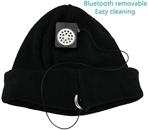 Anpress - Beanie Bluetooth - Conjunto de gorro + guantes portátiles «touch screen» hechos con punto para escuchar música en estéreo sin hilos, vía Bluetooth