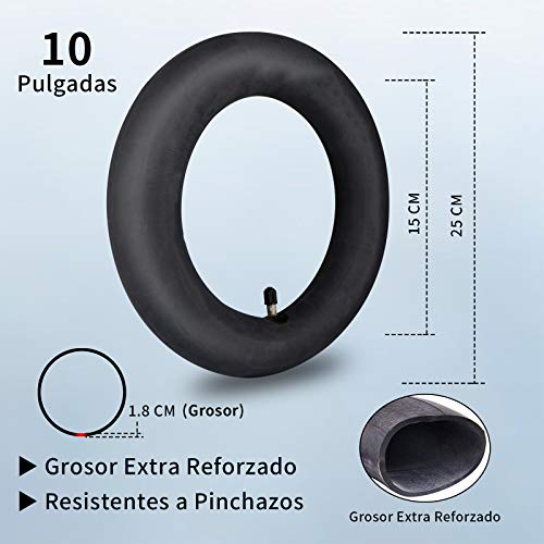 ANSENI® Cámaras de Aire 10 Pulgadas Xiaomi m365 Reforzada para Xiaomi M365/PRO,Cámara Reforzada 10x2, Repuesto para los Patinete Eléctrico de 10 Pulgadas,(2 Unidades)