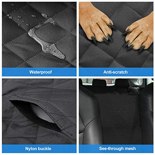 Anykuu Funda Coche Perro Fundas Asientos Coche Perros Flexible Resistente Impermeable Antideslizante Cubierta de Asiento para Perros Universal para SUV Familia y Viajes