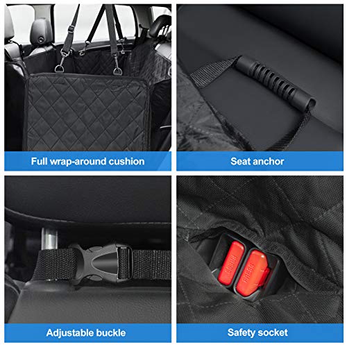 Anykuu Funda Coche Perro Fundas Asientos Coche Perros Flexible Resistente Impermeable Antideslizante Cubierta de Asiento para Perros Universal para SUV Familia y Viajes