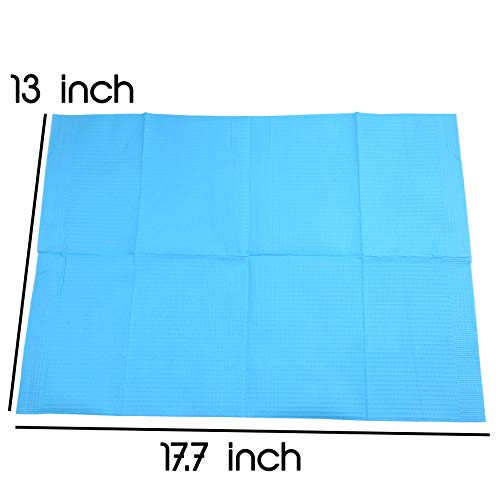 Aokbean 125 piezas 13x17,7 pulgadas 3 Capas Mantel Desechable para Tatuajes Mantel Impermeable para Tatuajes Almohadilla de limpieza de Toalla para Suministros de Tatuaje (Azul)