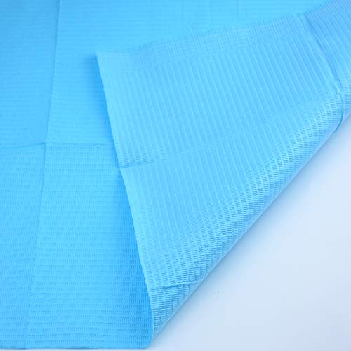 Aokbean 125 piezas 13x17,7 pulgadas 3 Capas Mantel Desechable para Tatuajes Mantel Impermeable para Tatuajes Almohadilla de limpieza de Toalla para Suministros de Tatuaje (Azul)