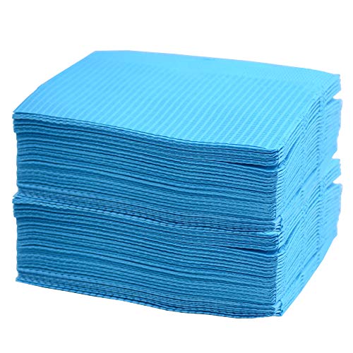 Aokbean 125 piezas 13x17,7 pulgadas 3 Capas Mantel Desechable para Tatuajes Mantel Impermeable para Tatuajes Almohadilla de limpieza de Toalla para Suministros de Tatuaje (Azul)