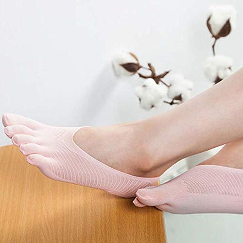 Aoliao - Calcetines ortopédicos de compresión para mujer, de corte ultrabajo y con tira de gel, transpirables