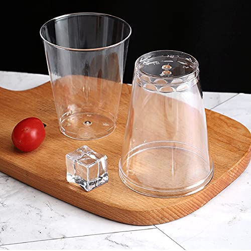 aoory Pack de 60 Vasos de plástico Duro de Estilo Antiguo de Moda para Fiesta, Vasos de plástico – Cristal Transparente – 200 ml