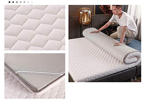 AORISSE Colchón, Colchón Antideslizante De Látex De Palma De Coco Enrollable Colchón De Tatami para Dormitorio Plegable Y Alfombrillas Colchón Futón Japonés Doble Individual,Blanco,60 * 120 cm