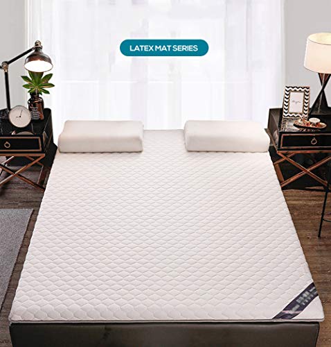 AORISSE Colchón, Colchón Antideslizante De Látex De Palma De Coco Enrollable Colchón De Tatami para Dormitorio Plegable Y Alfombrillas Colchón Futón Japonés Doble Individual,Blanco,60 * 120 cm