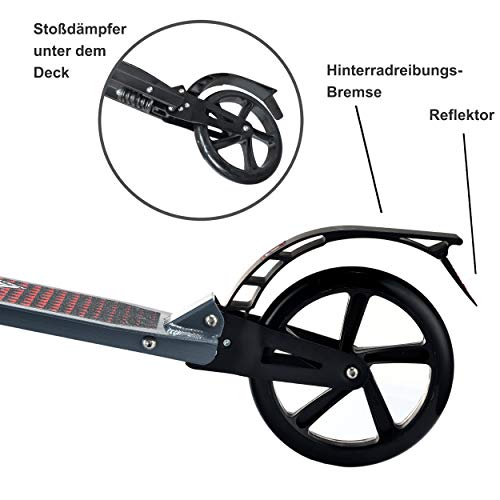 Apollo XXL Wheel Scooter 200 mm - Spectre Pro es un City Scooter de Lujo con suspensión Doble, City Roller XXL Plegable y Ajustable en Altura, Grande Kick+B3 Scooter para Adultos y niños