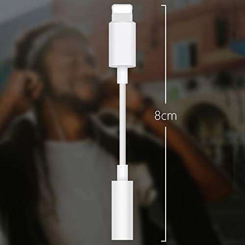 【Apple MFi Certificado】 2 Pack Adaptador de iPhone a Jack 3.5 mm Lightning to Auriculares 3.5mm Jack Cable Audio Compatible con iPhone 13 Pro Max/13 Pro/12/11/XS/XR/X/8/7 Compatible con Todos los iOS