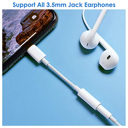 【Apple MFi Certificado】 2 Pack Adaptador de iPhone a Jack 3.5 mm Lightning to Auriculares 3.5mm Jack Cable Audio Compatible con iPhone 13 Pro Max/13 Pro/12/11/XS/XR/X/8/7 Compatible con Todos los iOS