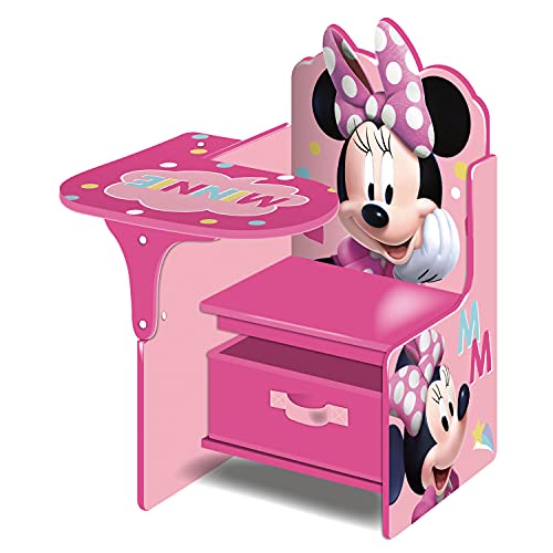 ARDITEX WD14166 Silla-Pupitre con contenedor Textil (52x60x50cm) de Madera de Disney-Minnie