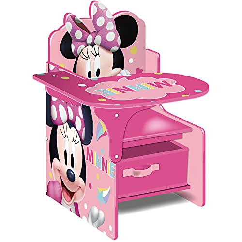 ARDITEX WD14166 Silla-Pupitre con contenedor Textil (52x60x50cm) de Madera de Disney-Minnie