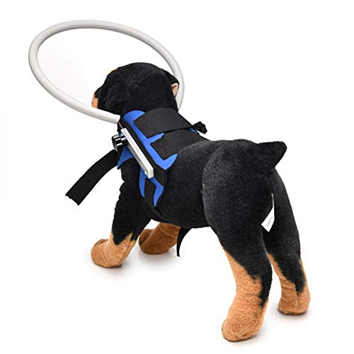 Arnés seguro para perros ciegos guía de anillo protector ajustable, dispositivo de guía anticolisión, protector para perros y gatos (azul, tamaño: S)