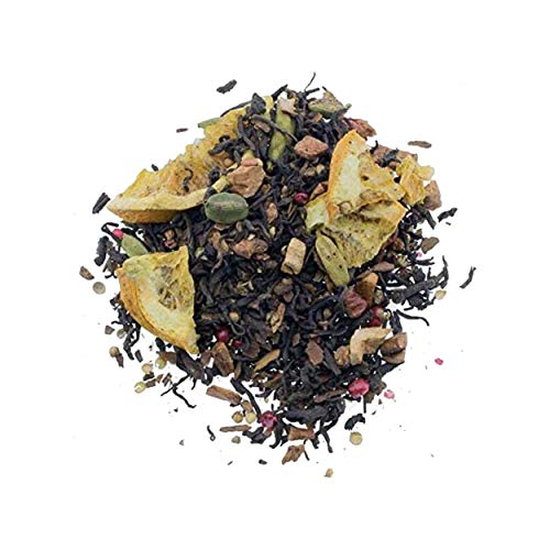 Aromas de Té | Té Rojo Pu Erh Arcoiris 100 gr | Té Rojo con Cardamomo, Canela, Trozos de Manzana, Trozos de Naranja, Clavo y Pimienta Rosa | Té Adelgazante y Digestivo