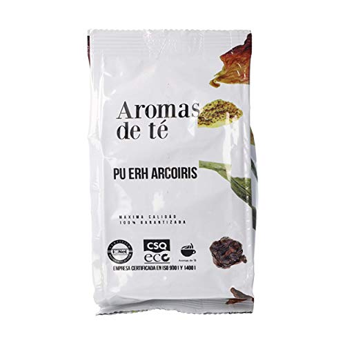 Aromas de Té | Té Rojo Pu Erh Arcoiris 100 gr | Té Rojo con Cardamomo, Canela, Trozos de Manzana, Trozos de Naranja, Clavo y Pimienta Rosa | Té Adelgazante y Digestivo