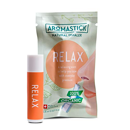 Aromastick Relax - Ayuda a relajarte y enfrentar la presión - Inhalador terapéutico natural - Aromaterapia - 100% aceites esenciales puros orgánicos, bio, Lavanda, Mandarina, Vetiver