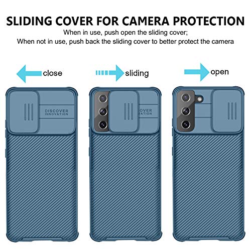 AROYI Funda Compatible con Samsung Galaxy S21 5G, Tapa Deslizante para la cámara - Azul