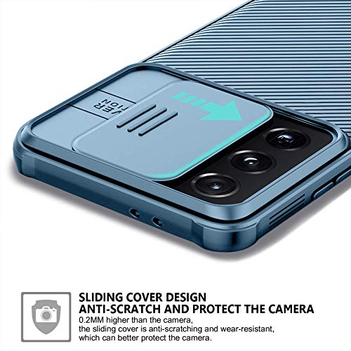 AROYI Funda Compatible con Samsung Galaxy S21 5G, Tapa Deslizante para la cámara - Azul