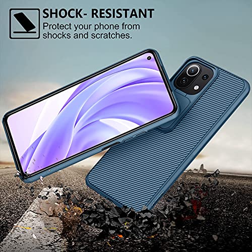 AROYI Funda Compatible con Xiaomi Mi 11 Lite 5G / 4G y Xiaomi 11 Lite 5G NE (6,55 Pulgadas), Tapa Deslizante para la cámara Funda - Azul