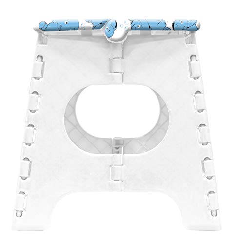 Arregui Elefante Taburete Multiusos, Blanco y Azul, 25x20x21 cm