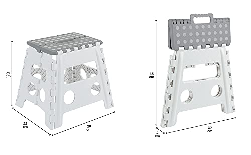 Arregui TB-032-GB Taburete Plegable Multiuso, 32 cm de altura, blanco