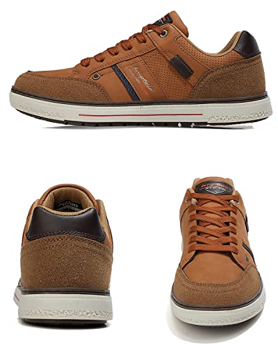 ARRIGO BELLO Hombre Zapatos Vestir Casual Zapatillas Deportivas Transpirables Sneaker Caminar Correr Cómodo Casuales Moda Negocio Talla 41-46(W Marrón, Numeric_44)