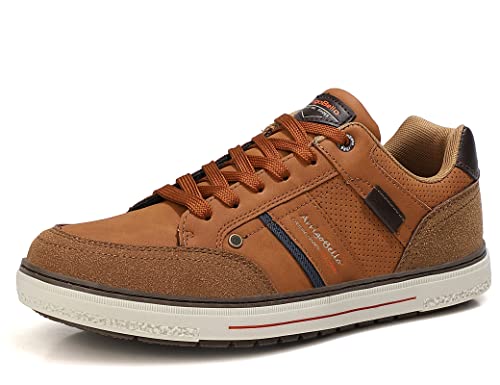 ARRIGO BELLO Hombre Zapatos Vestir Casual Zapatillas Deportivas Transpirables Sneaker Caminar Correr Cómodo Casuales Moda Negocio Talla 41-46(W Marrón, Numeric_44)