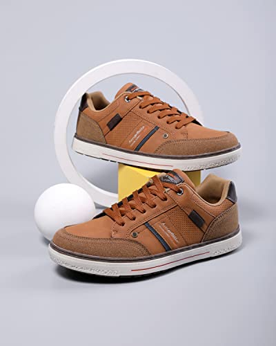 ARRIGO BELLO Hombre Zapatos Vestir Casual Zapatillas Deportivas Transpirables Sneaker Caminar Correr Cómodo Casuales Moda Negocio Talla 41-46(W Marrón, Numeric_44)