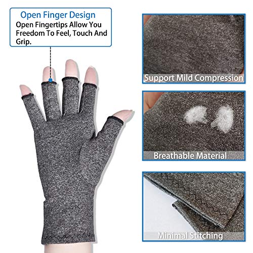 Arthritis Gloves, Guantes Anti Artritis, para aliviar la osteoartritis reumatoide y el dolor del túnel carpiano, Guantes de Compresión para Mecanografía Informática y Trabajo Diario. (Grande)