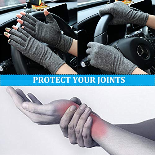 Arthritis Gloves, Guantes Anti Artritis, para aliviar la osteoartritis reumatoide y el dolor del túnel carpiano, Guantes de Compresión para Mecanografía Informática y Trabajo Diario. (Grande)