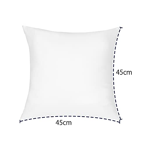 Artscope Pack 4 Exterior Relleno de Cojín 45 x 45 cm - Impermeable - Muy Mullido - Indeformable - Fibra Virgen Siliconada - Almohadas de Sofá Patio Jardín Granja (Blanco)