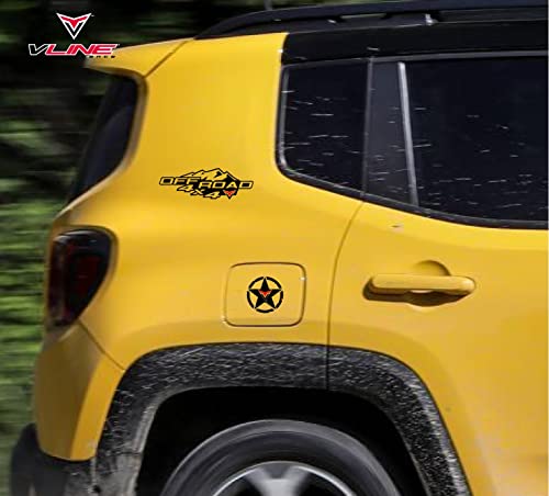 Artstickers 3 Unidades 2 Pegatinas 4x4 Off Road + 1 Estrellas de Regalo Trail Off Road Todoterreno 4x4 Sport para Coche o Moto. Varios tamaños a Elegir (Negro, 29 x 10cm)