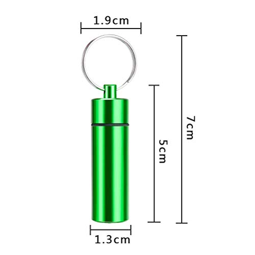 ASEOK - 6 pastilleros de aluminio impermeable para exteriores, caja impermeable para llavero, caja de pastillas de aleación de aluminio, colorido, mini pastillero de aluminio para sellar cápsulas