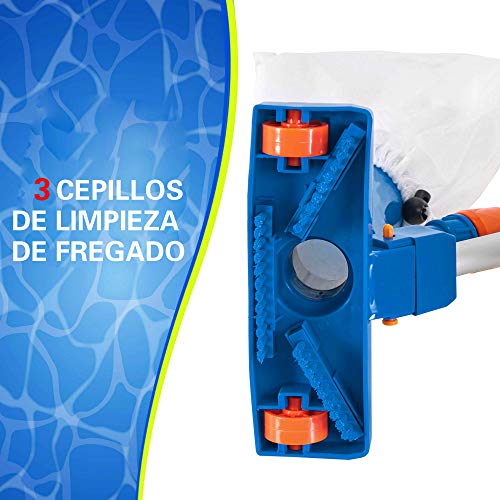 Aspirador de Piscina Portátil,Aspiradora de Mano Para Piscina y Spa,Limpiador Subacuático con Cepillo,Poste de 5 Secciones de Bolsa de 50",Para Piscinas Sobre el Suelo,Estanques,Piscinas Inflables