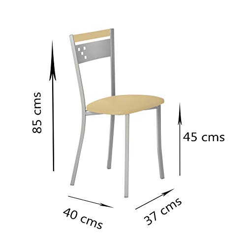 ASTIMESA Dos Sillas de Cocina Metálica Respaldo y Asiento Negro