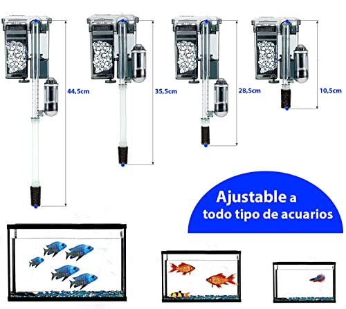 AstroAqua-Filtro Mochila Externo para Acuarios y Peceras- Incluye Canutillos Ceramicos Acuario y Prefiltro