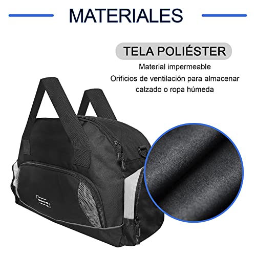 ASUVA Bolsa de Deporte Hombre Grande - Compartimento para Varios Zapatos, Neceser Incluido, De Gran Capacidad, 55L - Prepara tu Viaje con Esta Bolsa de Fin de Semana, Negro, Hombre / Mujer (Gris)