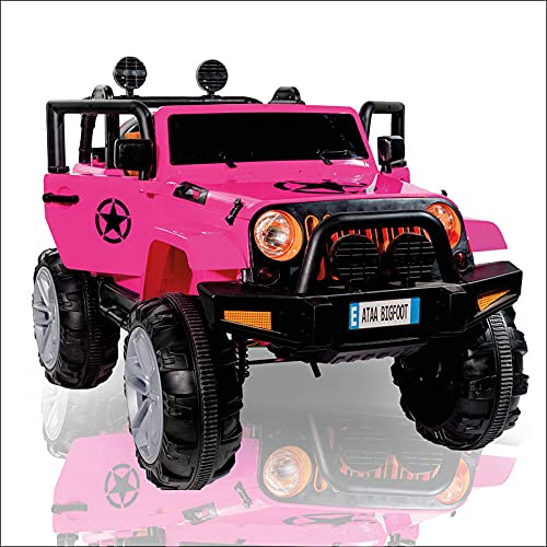 ATAA Bigfoot 4X4 - Rosa - Coche eléctrico para niños a batería Bigfoot con 4 potentes Motores de 12v y 35 wattios Cada uno.