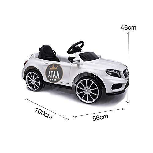 ATAA Mercedes GLA Coche eléctrico para niños batería 12v con Mando para Padres- Blanco