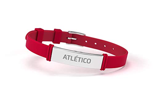 Atlético de Madrid Pulsera Fashion Roja Ajustable para Hombre, Mujer y Niño | Pulsera de Silicona y Acero Inoxidable | Apoya Producto Oficial Colchonero | ATM