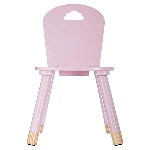 ATMOSPHERA CREATEUR D'INTERIEUR Silla de Madera para niños-Decoración Nube-Color Rosa, L. 28 x l. 50 x H. 28 cm