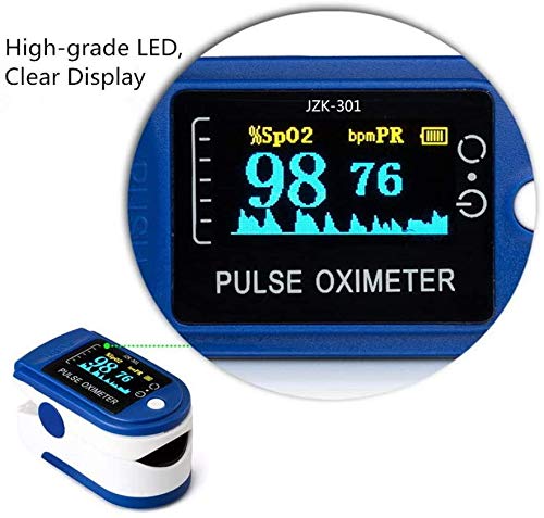 AUA Pulsioxímetro Oxímetro de Dedo Medidor Digital Profesional Portátil Oxímetro de Pulso con SPO2 oxígeno en la Sangre y Monitor de Ritmo cardíaco Adecuado para el Hogar, Fitness y Deportes Extremos