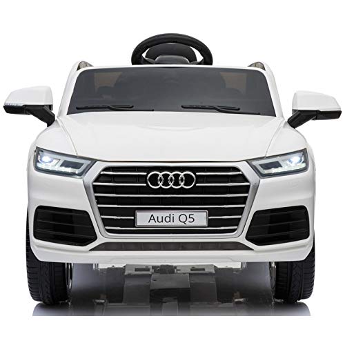 A.u.di Q5 Licenciado 12v - Blanco- Coche eléctrico con batería 12v Mando para Padres y Marca Oficial