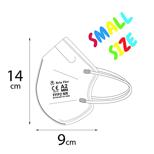 AUPROTEC 10 mascarillas FFP2, tamaño mini, XS, protección respiratoria EU CE 0370, certificado EN149:2001 + A1:2009, 4 capas, con forro interior