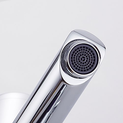 Auralum - Grifos con Sensor Automático Electrónico, Mezclador Grifo de Lavabo con Sensor para Agua Caliente y Fría para Baño - Altura Total de 182mm