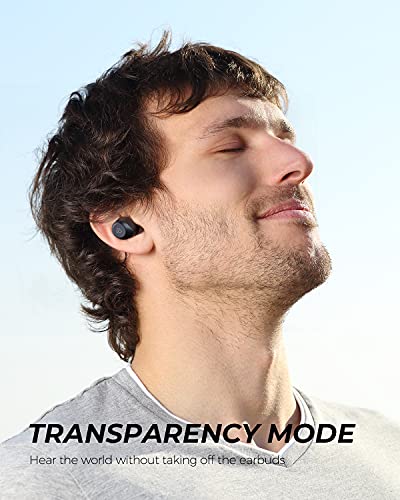 Auriculares Inalámbricos SoundPEATS T2 Híbridos con Cancelación Activa de Ruido, Auriculares ANC con Modo de Transparencia, Auriculares Internos Bluetooth 5.1, 30 Horas de Reproducción, Sonido Estéreo