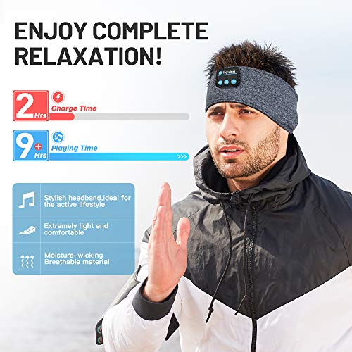 Auriculares para Dormir - Navly Bluetooth V5.0 Deportes Diadema | Deportiva Banda Auriculares con Ultrafinos HD Estéreo Altavoces, Deportes, Dormir de Lado, Viajes Aéreos y Relajación