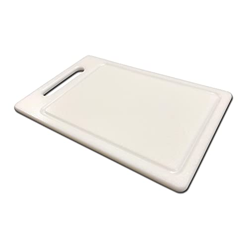 AUSONIA - 66432 Tabla de cortar polietileno de carnicero blanco Cm 30x20x1 con mango